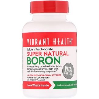 Vibrant Health, スーパーナチュラルボロン（ホウ素）、植物性カプセル60錠