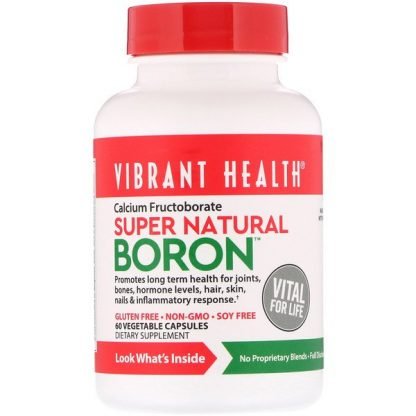 Vibrant Health, スーパーナチュラルボロン（ホウ素）、植物性カプセル60錠