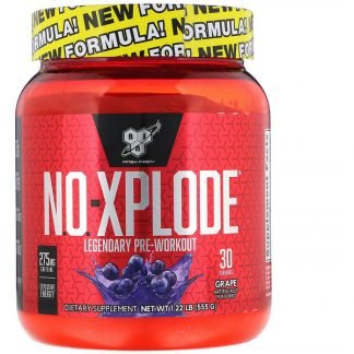 BSN, N.O.-Xplode（N.O.-エクスプロード）、レジェンダリープレワークアウト、グレープ、555 g（1.22 lbs）
