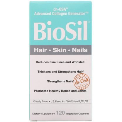 BioSil by Natural Factors, バイオシル（BioSil）, ch-OSAアドバンスド コラーゲン ジェネレイター（Advanced Collagen Generator）, 120粒（ベジタリアンカプセル）
