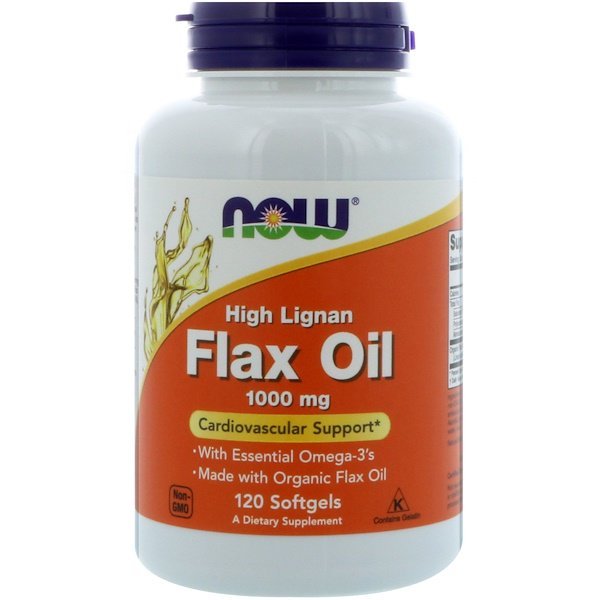 Now Foods, High Lignan フラックスオイル、1000 mg、ソフトジェル 120 粒