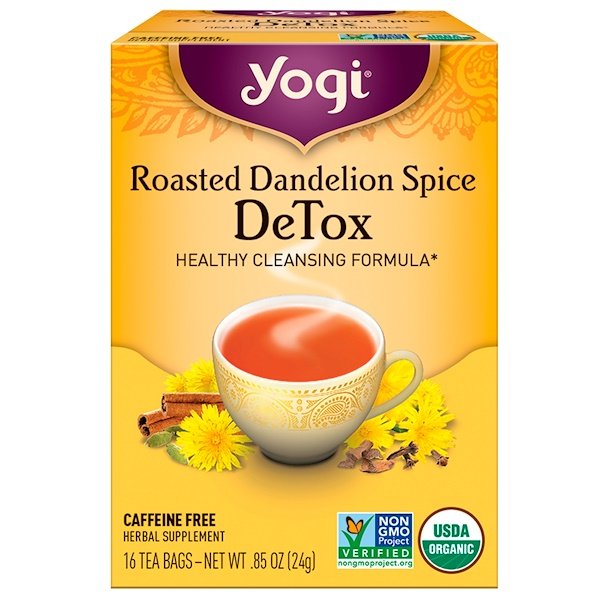 Yogi Tea, ローストタンポポ・スパイスデトックス、カフェインフリー、ティーバッグ16袋、0.85 oz (24 g)