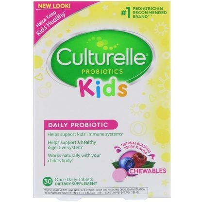Culturelle, キッズ! チュアブル・プロバイオティクス、ナチュラル・バースティング・ベリー味、 タブレット30 錠