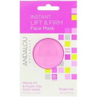 Andalou Naturals, インスタントリフト & ファーム、 マルラオイル & パープルクレイ・フェイスマスク、 .28 オンス (8 g)