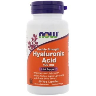 Now Foods, ヒアルロン酸、ダブル強度、100 mg、60植物性カプセル