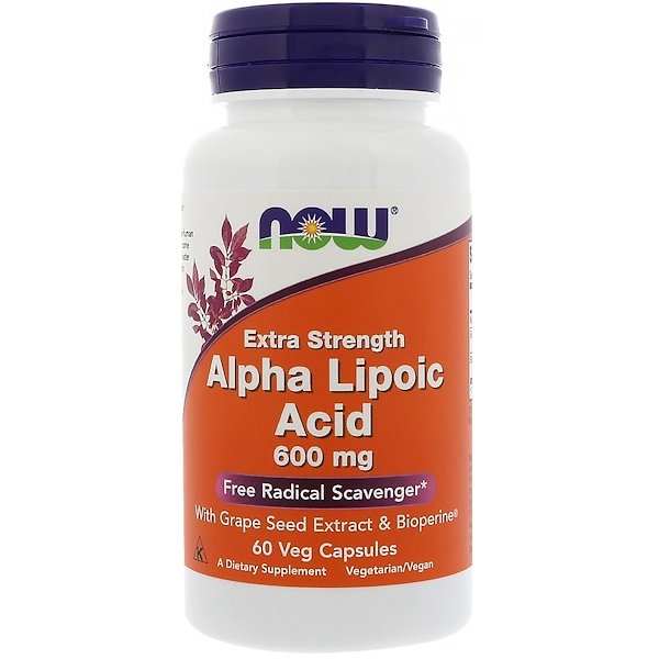 Now Foods, アルファリポ酸、エクストラストレングス、600mg、植物性カプセル60個