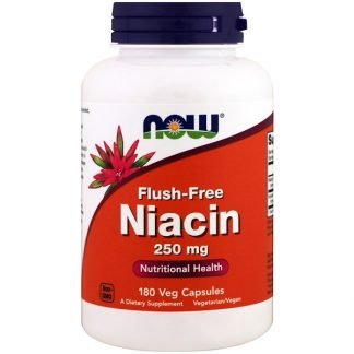 Now Foods, フラッシュフリーナイアシン、250mg、植物性カプセル 180粒