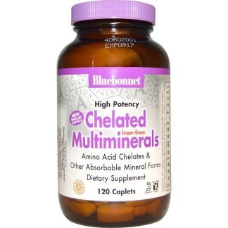Bluebonnet Nutrition, キレート マルチミネラル, 鉄分フリー, 120カプレット