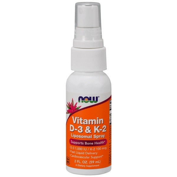 Now Foods, ビタミンD-3 & K-2, リポソームスプレー, 2 液量オンス (60 ml)
