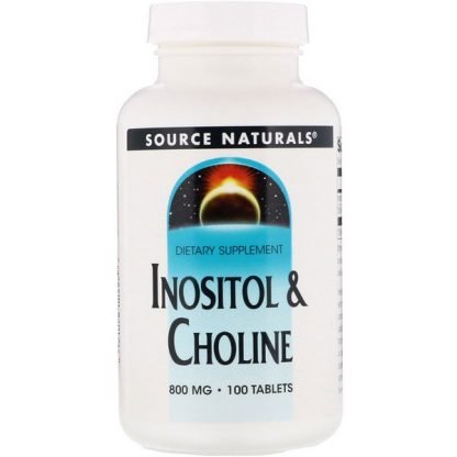 Source Naturals, イノシトール&コリン、 800 mg、 100錠