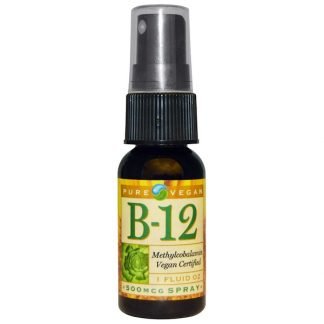 Pure Vegan, B-12、 500 mcg Spray、 1液量オンス