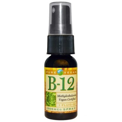 Pure Vegan, B-12、 500 mcg Spray、 1液量オンス