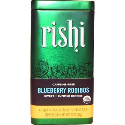 Rishi Tea, オーガニックルースリーフ ハーブティー, ブルーベリー ルイボス, カフェインフリー, 3.00オンス（85 g）