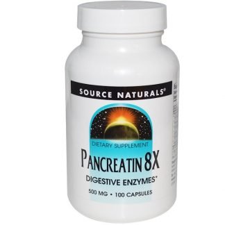 Source Naturals, パンクレアチン8X、500 mg、100カプセル