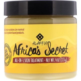 Alaffia, アフリカズシークレット、オールインワンのスキントリートメント、シアバターとココナッツオイル、天然香料使用、4 oz (113 g)