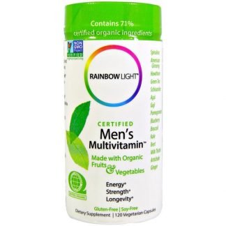 Rainbow Light, 認証男性マルチビタミン 野菜カプセル120粒
