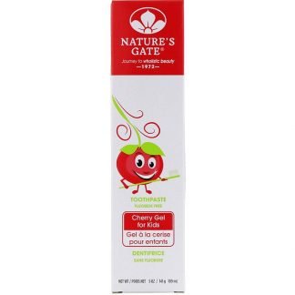 Nature's Gate, フッ化物フリー歯磨き, 子供のためのチェリーゼリー, 5オンス（141 g）