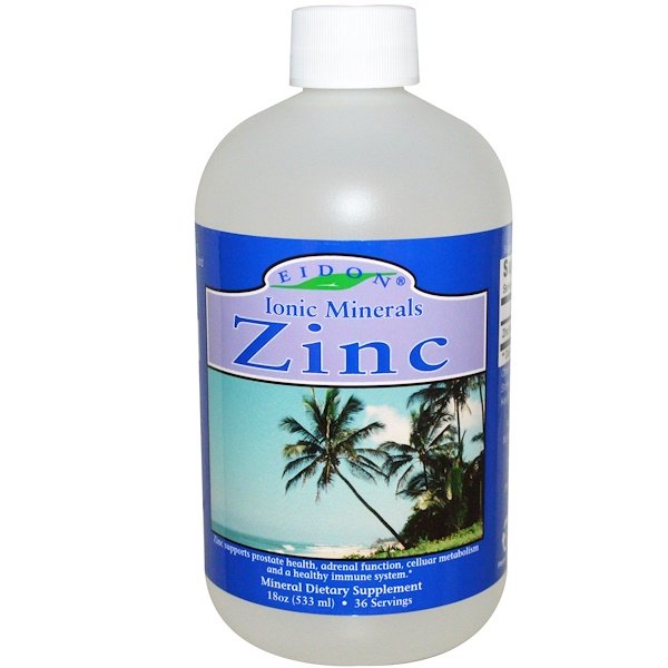 Eidon Mineral Supplements, イオニック・ミネラル、亜鉛、18 オンス (533 ml)