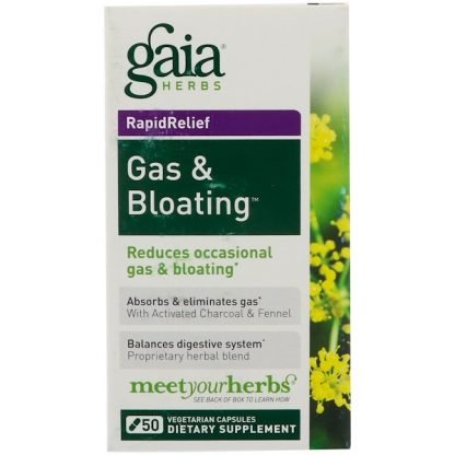 Gaia Herbs, ガス & ブローティング™, 50 ベジカプセル