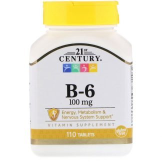 21st Century, B-6, 100 mg, 110錠