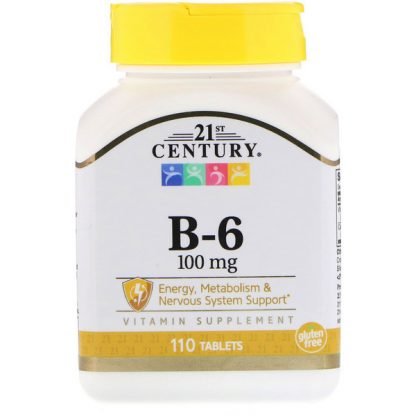 21st Century, B-6, 100 mg, 110錠