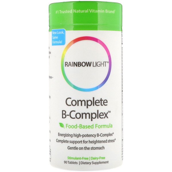Rainbow Light, 完全なB複合体, 食品ベースのフォーミュラ, 90錠