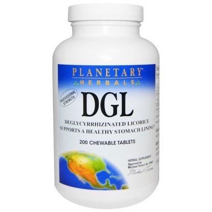 Planetary Herbals, DGL, グリチルリチン酸を除去したリコリス（甘草）, 200錠（チュアブル）