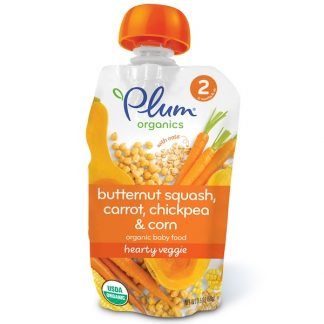 Plum Organics, Organic Baby Food, Stage 2, Hearty Veggie, Butternut Squash Carrot & Chickpea, 3.5 oz (99 g) (Discontinued Item)