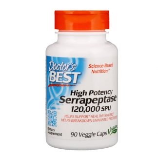Doctor's Best, 強力セラペプターゼ、120,000 SPU、90植物性カプセル