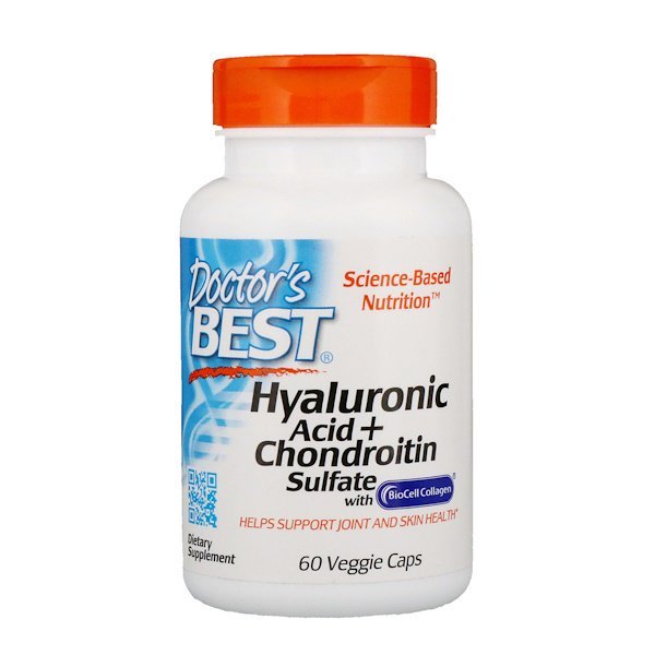 Doctor's Best, Hyaluronic Acid + Chondroitin Sulfate、植物性カプセル 60粒