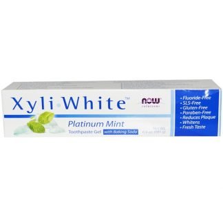 Now Foods, ソリューションズ、XyliWhite（キシリホワイト）、歯磨きジェ、プラチナムミン、181g（6.4oz）