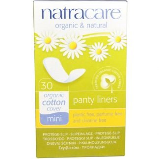 Natracare, パンティライナー, 有機綿カバー, ミニ, 30ライナー