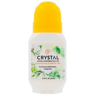 Crystal Body Deodorant, 回転塗布式天然デオドラント、カモミー & 緑茶、2.25 fl oz (66 ml)