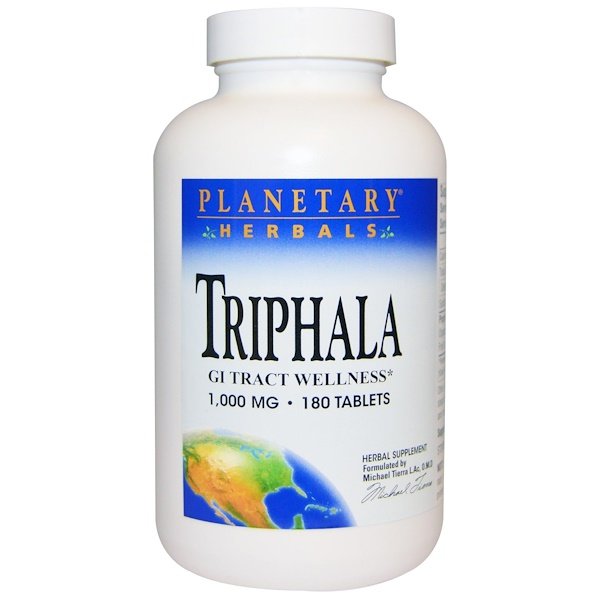 Planetary Herbals, トリファラ(Triphala), 消化管の健康, 1,000 mg, 180錠