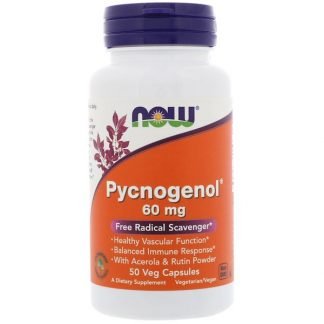 Now Foods, ピクノジェノール、60mg、50植物性カプセル