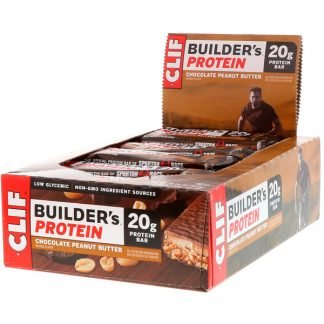 Clif Bar, ビルダーズ・プロテインバー、チョコレートピーナッツバター、12枚、各2.4 oz (68 g)