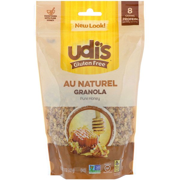 Udi's, Gluten Free , Au Natural Granola, Pure Honey, 11 oz (312 g)