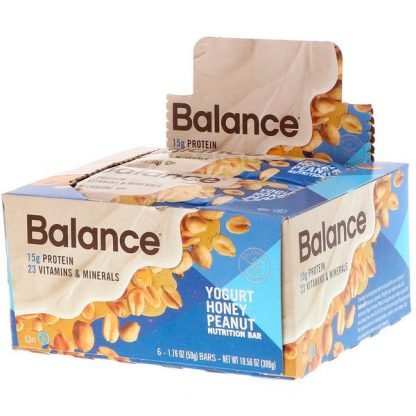 Balance Bar, ニュートリションバー、ヨーグルトハニーピーナッツ、6本、各50g（1.76オンス）