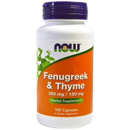 Now Foods, フェヌグリーク&タイム、 350 mg/150 mg、 100カプセル