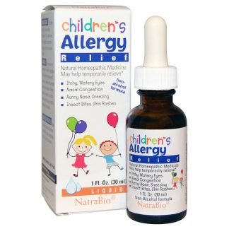 NatraBio, 子供のアレルギー軽減, 非アルコールフォーミュラ, 液体, 1液量オンス（30 ml）