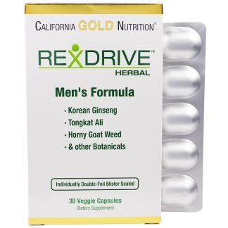 California Gold Nutrition, Rexdriveハーバル、男性用フォーミュラ 30ベジタブルカプセル