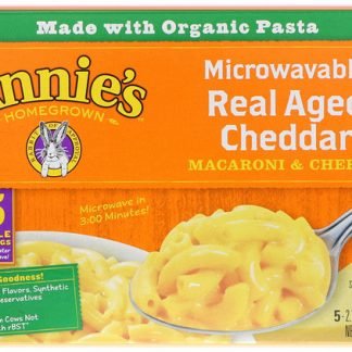 Annie's Homegrown, 電子レンジ使用可マカロニ&チーズ、 ベイクド チェダー、 5 パケット、 各2.15 oz (61 g)