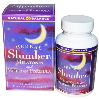 Natural Balance, ハーブ・スランバー、メラトニン、ヴァレリアンフォーミュラ、60植物性カプセル
