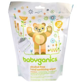 BabyGanics, ハンド・サニタライジング・ワイプ、ジャーミネーター、アルコールフリー、ライトシトラス、ワイプ  75 枚 (Discontinued Item)