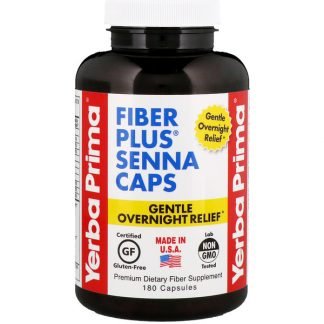 Yerba Prima, ファイバープラス・センナカプセル、カプセル180錠