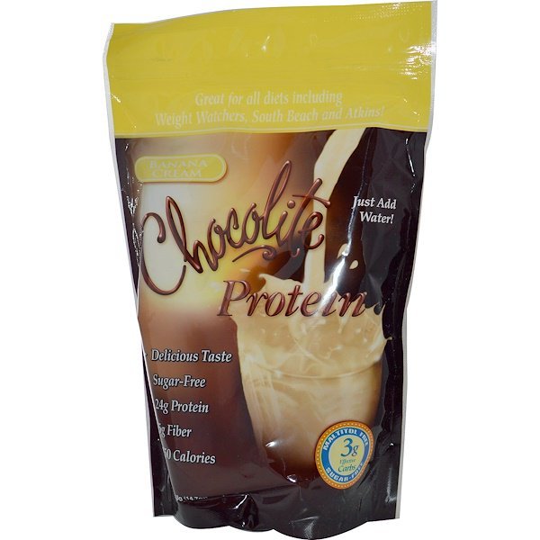 HealthSmart Foods, Chocolite Protein, バナナクリーム, 14.7オンス(418 g)
