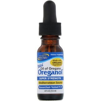 North American Herb & Spice, オレガノール、 スーパー 強力、 .45 fl oz (13.5 ml)