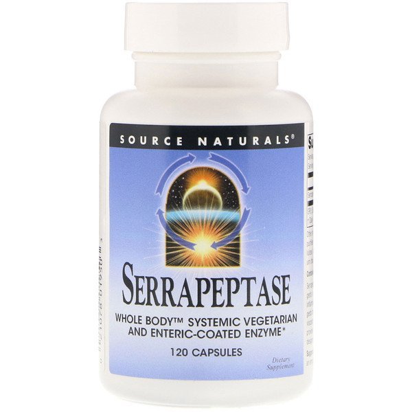 Source Naturals, セラペプターゼ, 120 カプセル