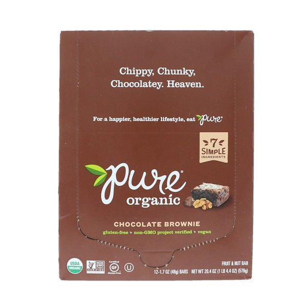Pure Organic, オーガニック、 チョコレート ブラウニー、 12 バー、 各1.7 oz (48 g)