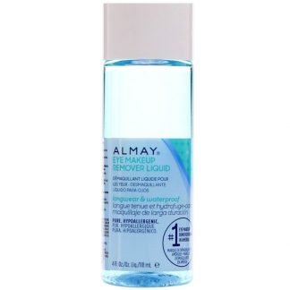 Almay, 長時間 & 耐水性アイメイクアップリムーバーリキッド、無香性、4液量オンス (118 ml)